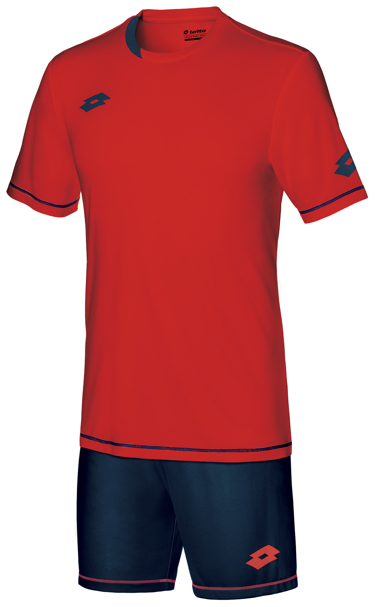 

Комплект игровой формы детский (шорты, футболка) Lotto KIT SIGMA EVO JR S3734, Flame/navy