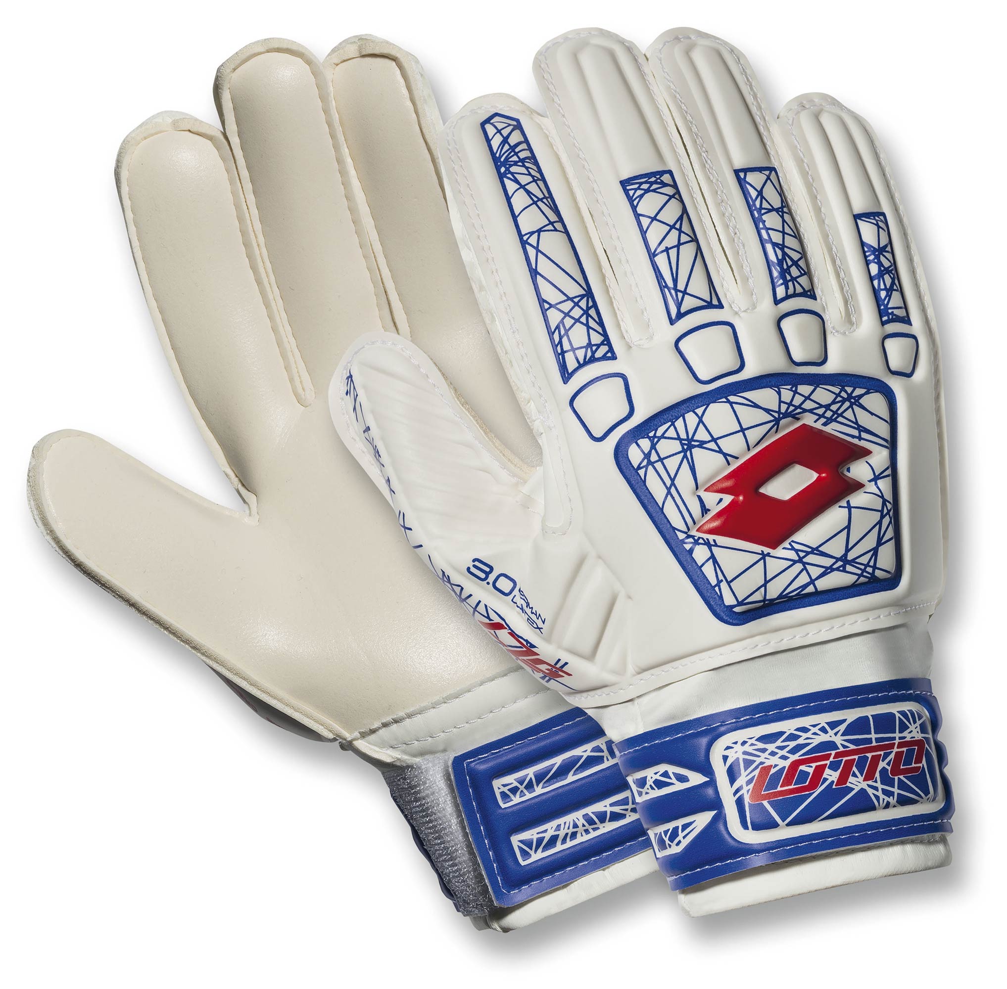 

Перчатки вратарские детские Lotto GLOVE LZG 900 JR S4051, White/fluo red