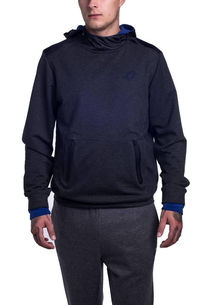 

Худи мужская Lotto WREN IV SWEAT HD FT PL S8620, Black melange