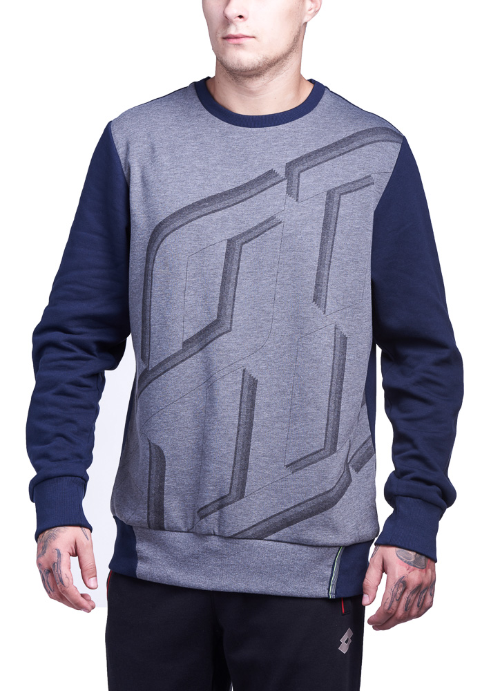

Реглан мужской Lotto DEVIN V SWEAT FL S8700, Graphite melange/navy