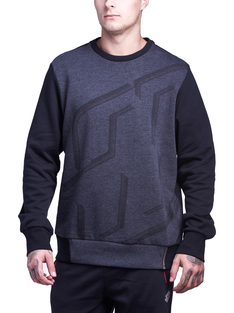 

Реглан мужской Lotto DEVIN V SWEAT FL S8702, Black/melange black