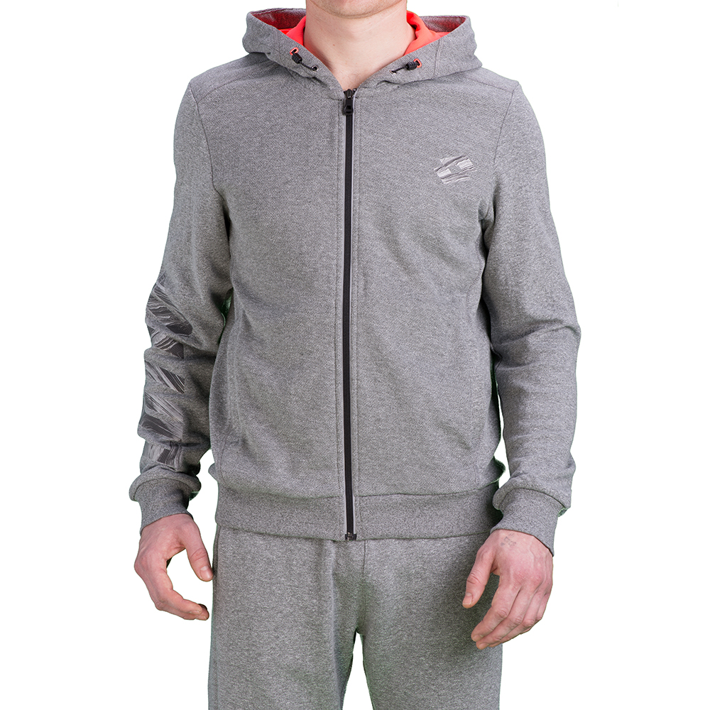 

Худи мужская Lotto DEVIN VI SWEAT FZ HD FT T2425, Grey melange/orange bright