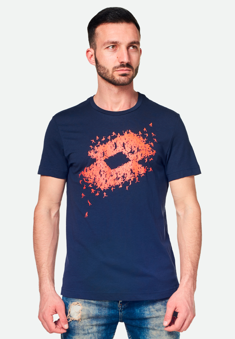 

Футболка мужская Lotto L73 III TEE LOTTO T2721, Navy/orange bright